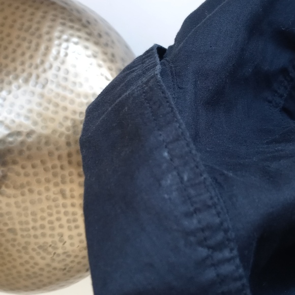 Banana Republic 3/4 Sleeve Black Soft Italian Cotton Button Down Shirt Dress 2 - Picture 7 of 16